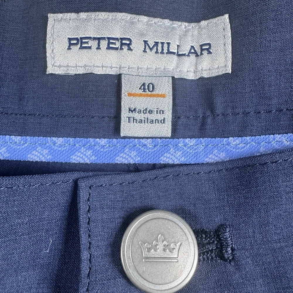 Peter Millar Crown Sport Performance Shorts Mens 40‎ Navy Blue Stretch Golf NEW